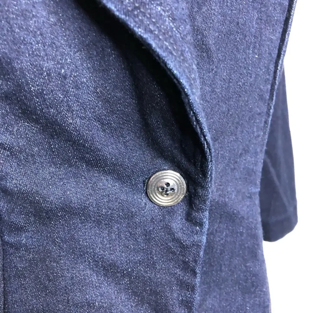 WHBM dark blue denim blazer jacket size 4